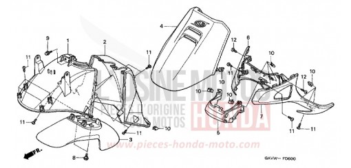 GAINE DE PROTECTION AVANT SJ50X de 1999